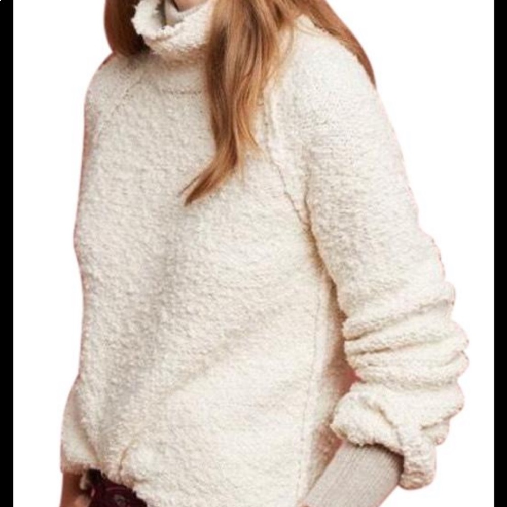 NWOT Anthropology Moth Turtleneck White Sweater